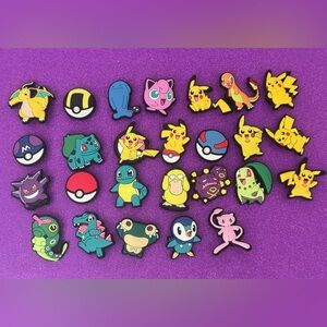 Pokemon Cartoon Character Shoe Charms - set of 26